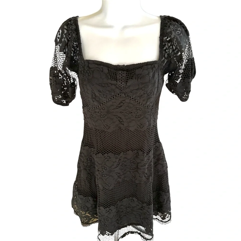 Free People Be Your Baby Black Lace Dress - Picture 3 of 12
